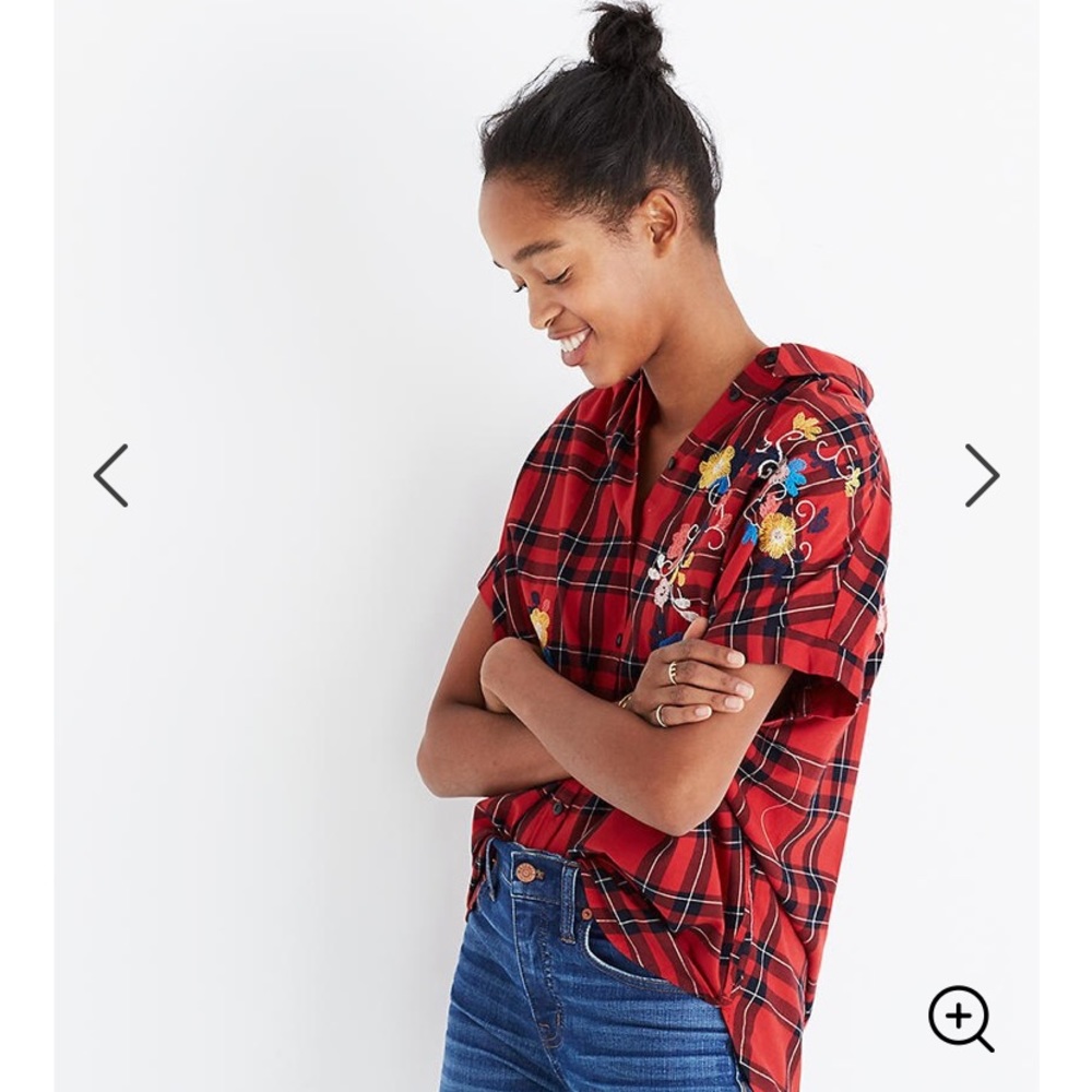 Madewell Embroidered Central Shirt in Dahl Plaid